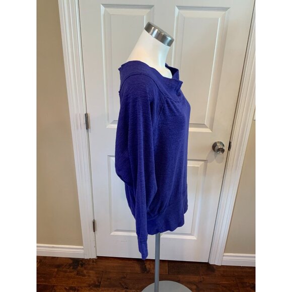We The Free: Free People Blue Wide Neck Sweater, Size XS - Picture 3 of 6